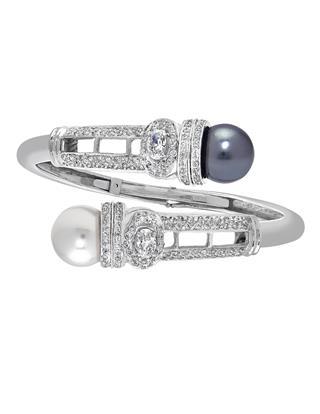 Interchangeable Pearls and Micro Pave Diamond Bracelet