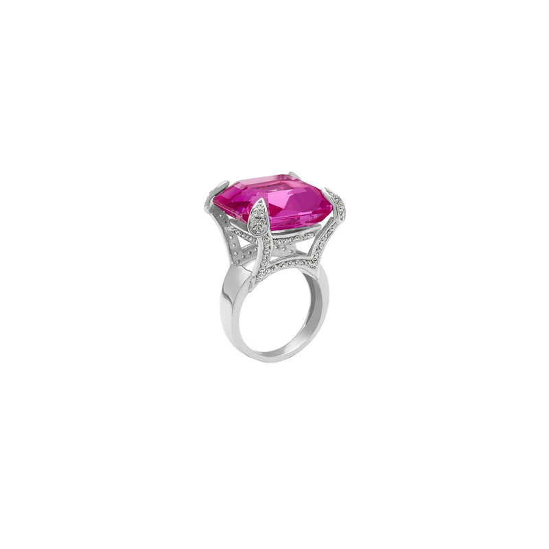 Pink Square Party Ring