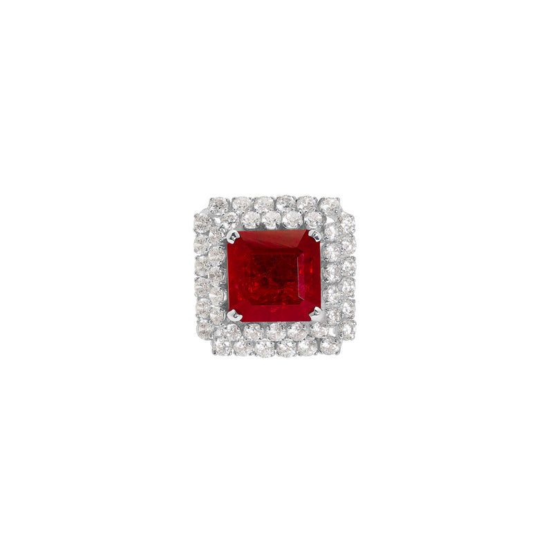Synthetic Ruby Cocktail Ring